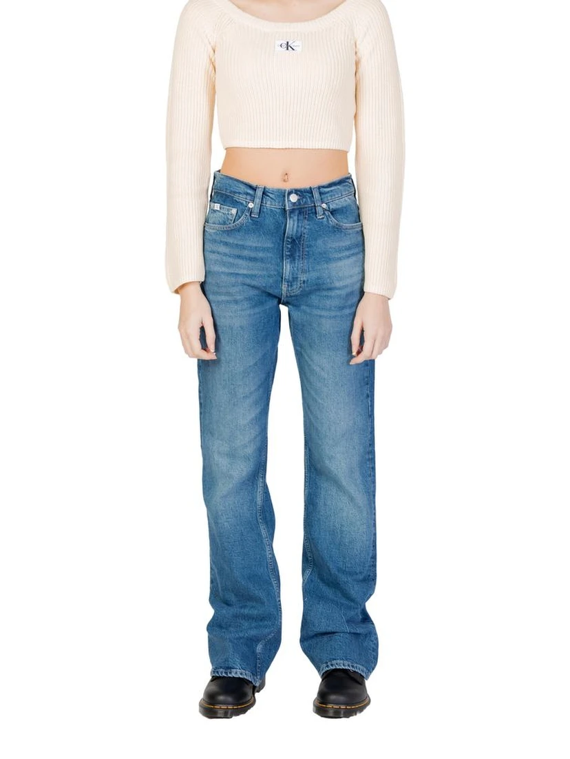 Blue Cotton Mom Jeans