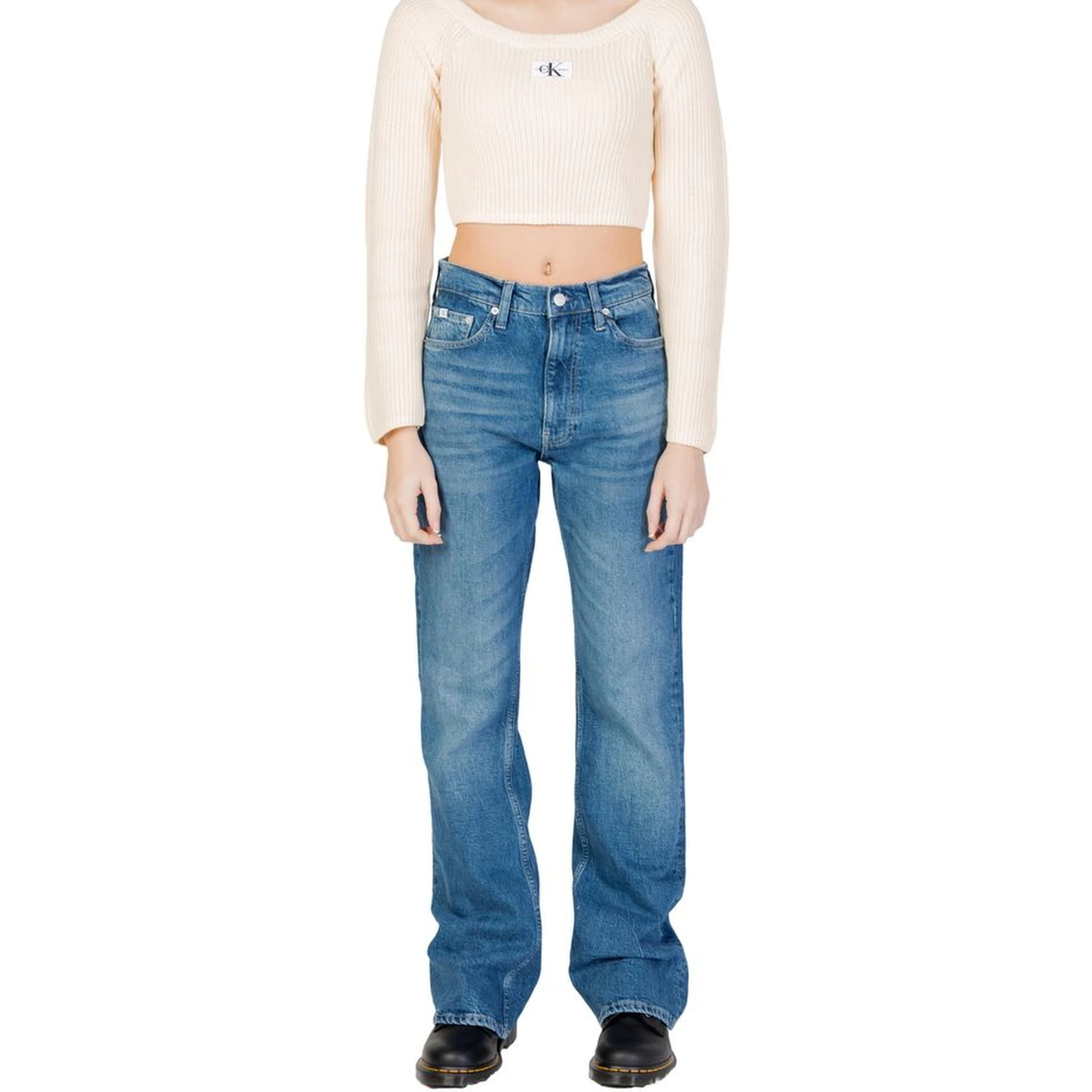 Blue Cotton Mom Jeans