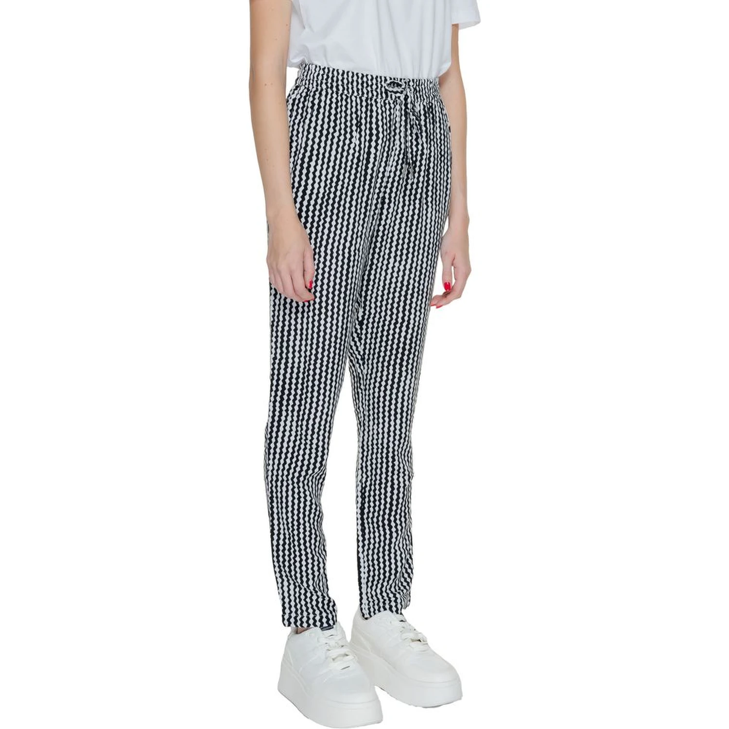 Black Viscose Casual Pants