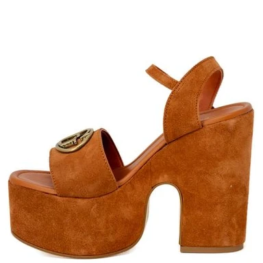 Brown Suede Leather High Heel Pumps
