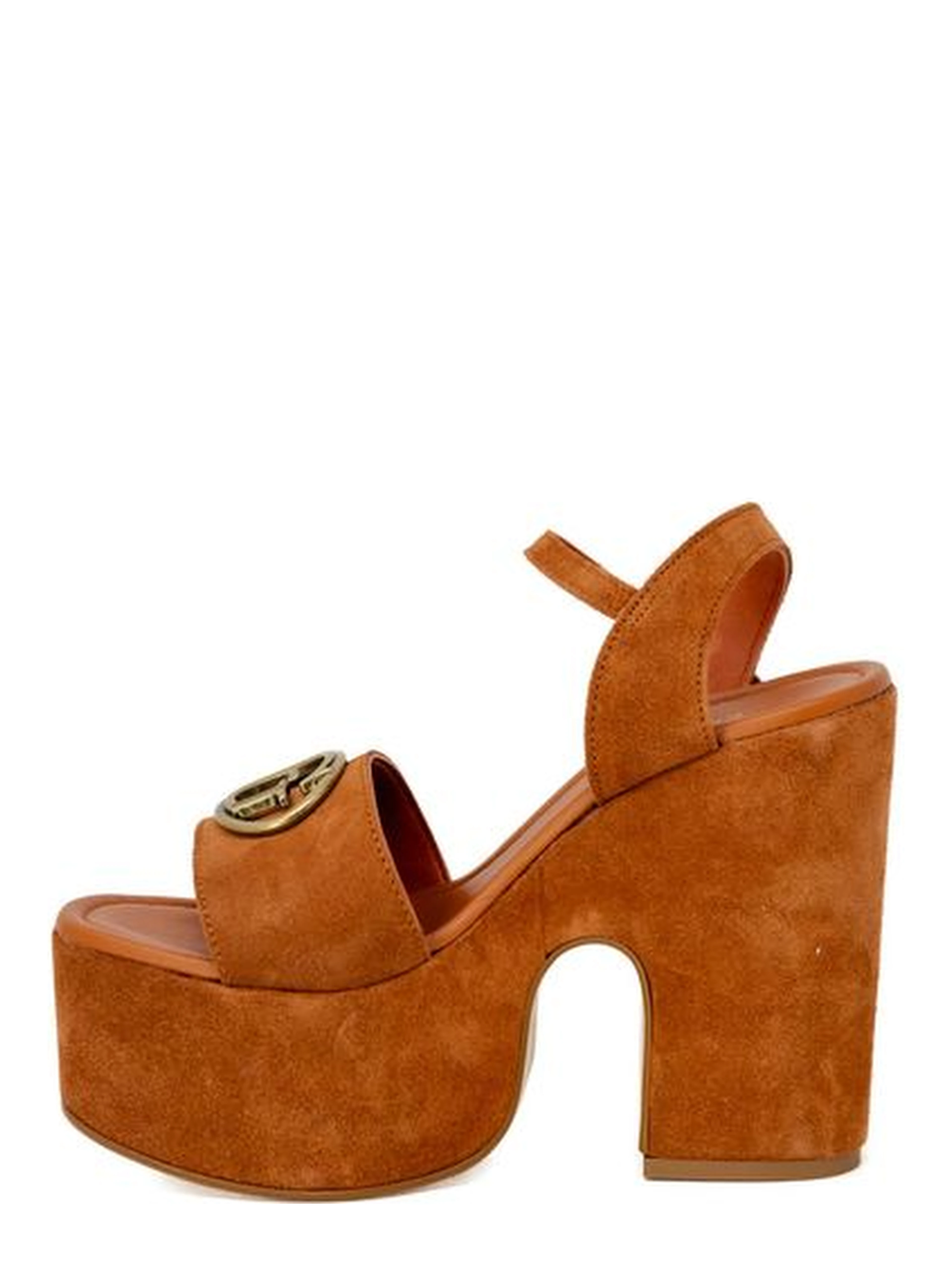 Brown Suede Leather High Heel Pumps