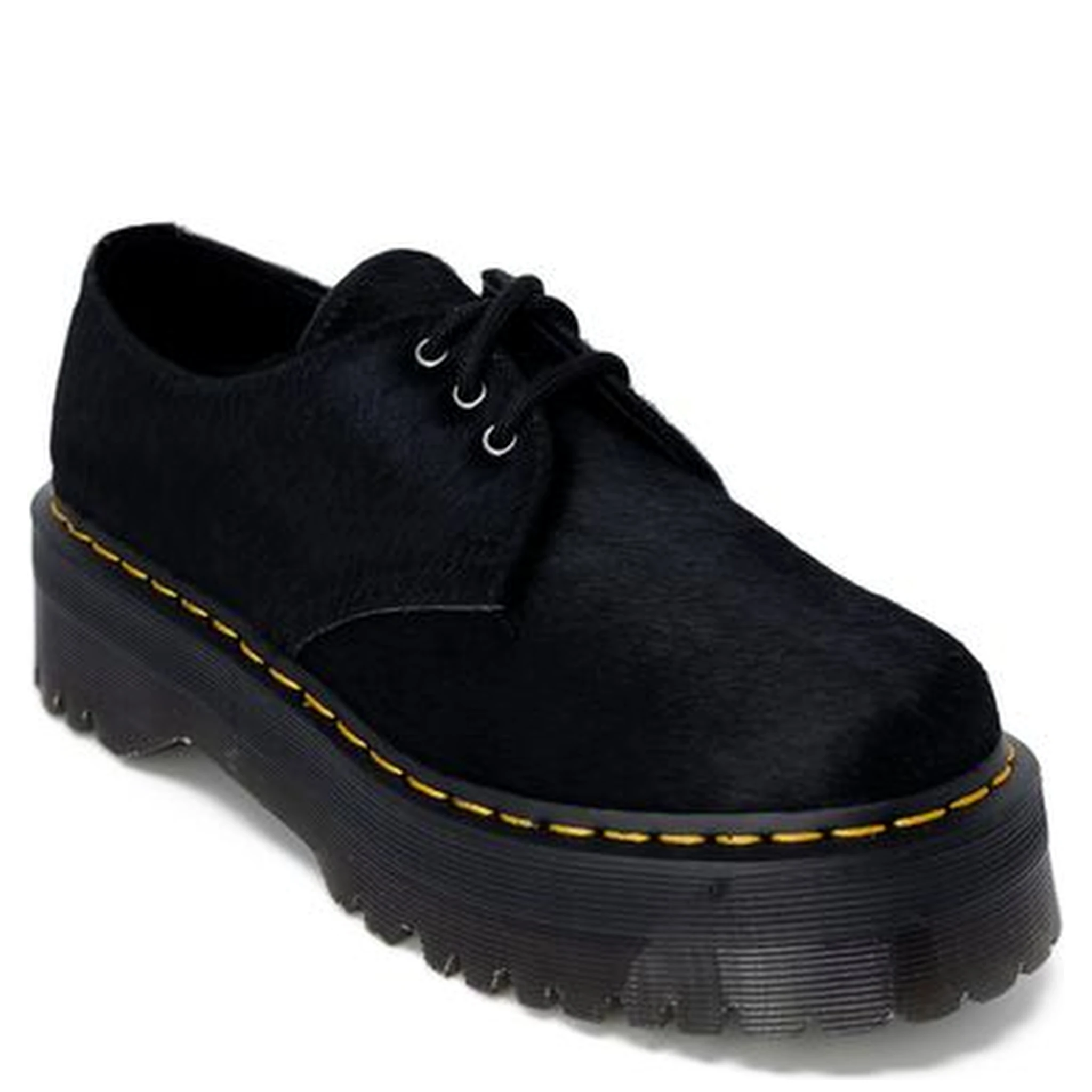 Black Leather Lace-Up Boots