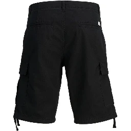 Black Cotton Bermuda Shorts