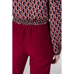 Bordeaux Polyester Casual Pants