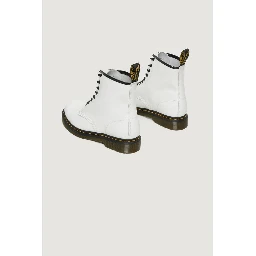 White Leather Lace-Up Boots
