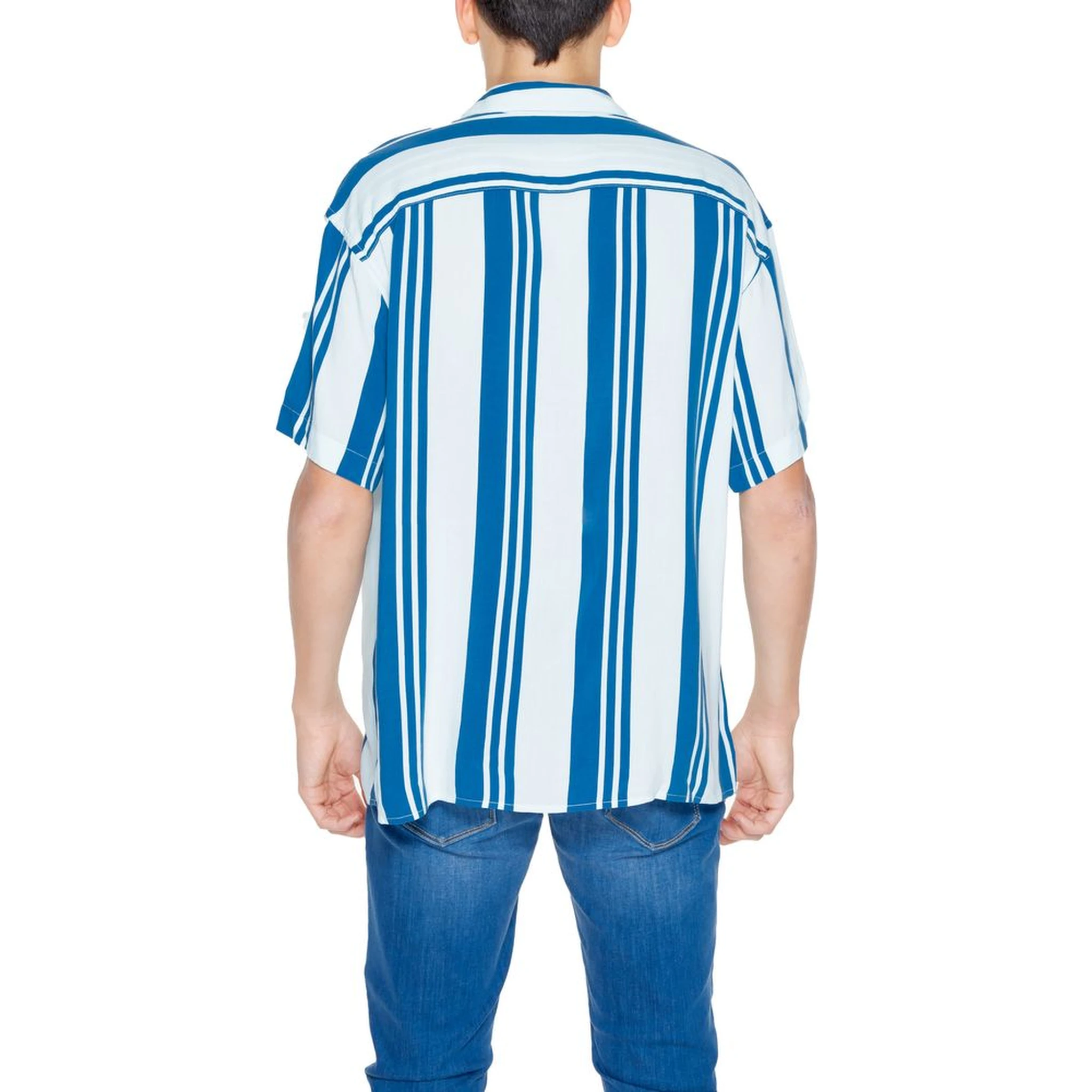 Blue Viscose Shortsleeve Shirt