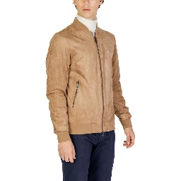 Beige Polyester Bomber