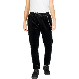 Black Cotton Casual Pants