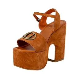 Brown Suede Leather High Heel Pumps