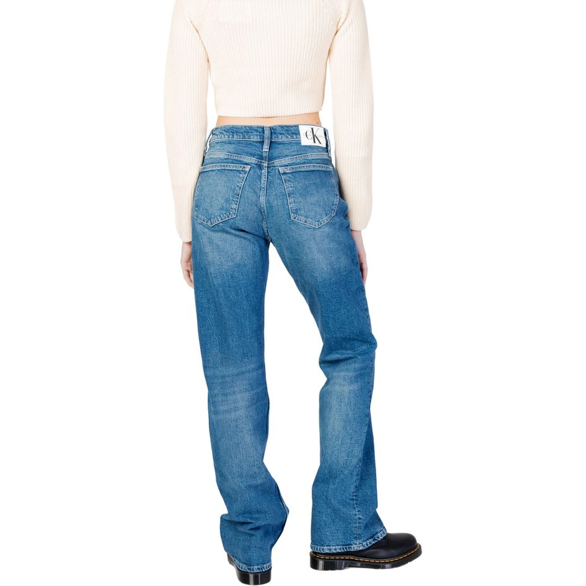 Blue Cotton Mom Jeans