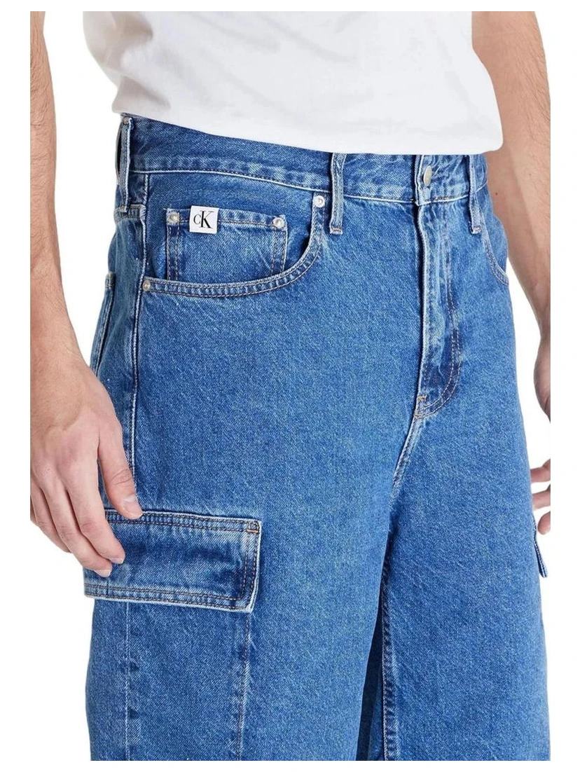 Blue Cotton Bermuda Shorts