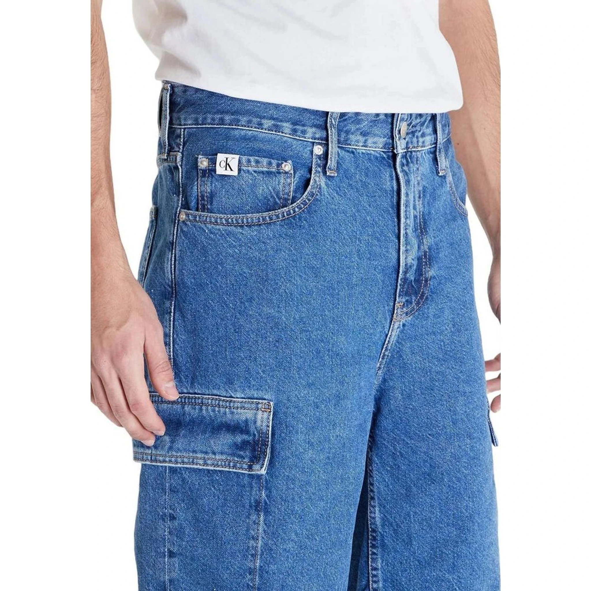Blue Cotton Bermuda Shorts