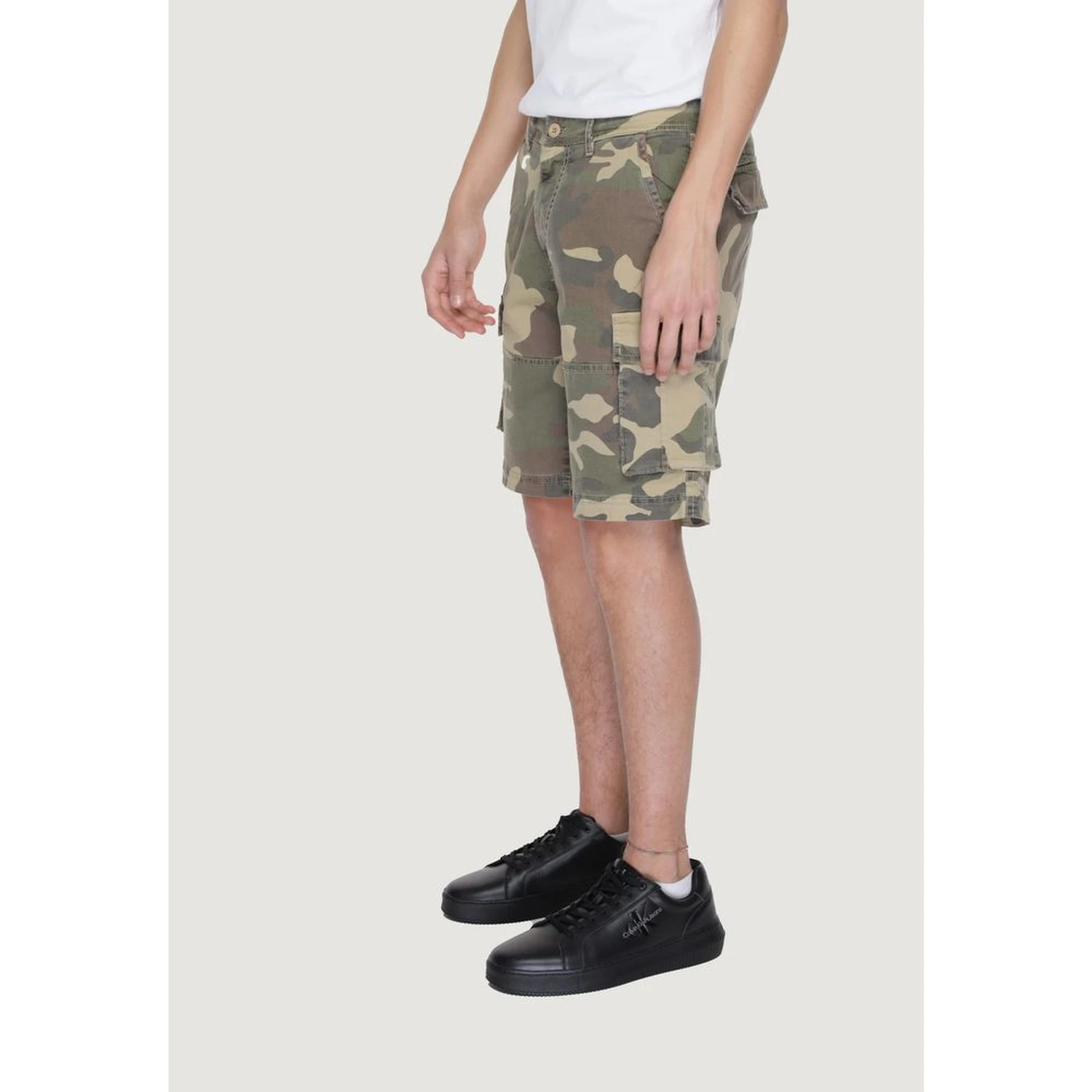 Beige Cotton Bermuda Shorts