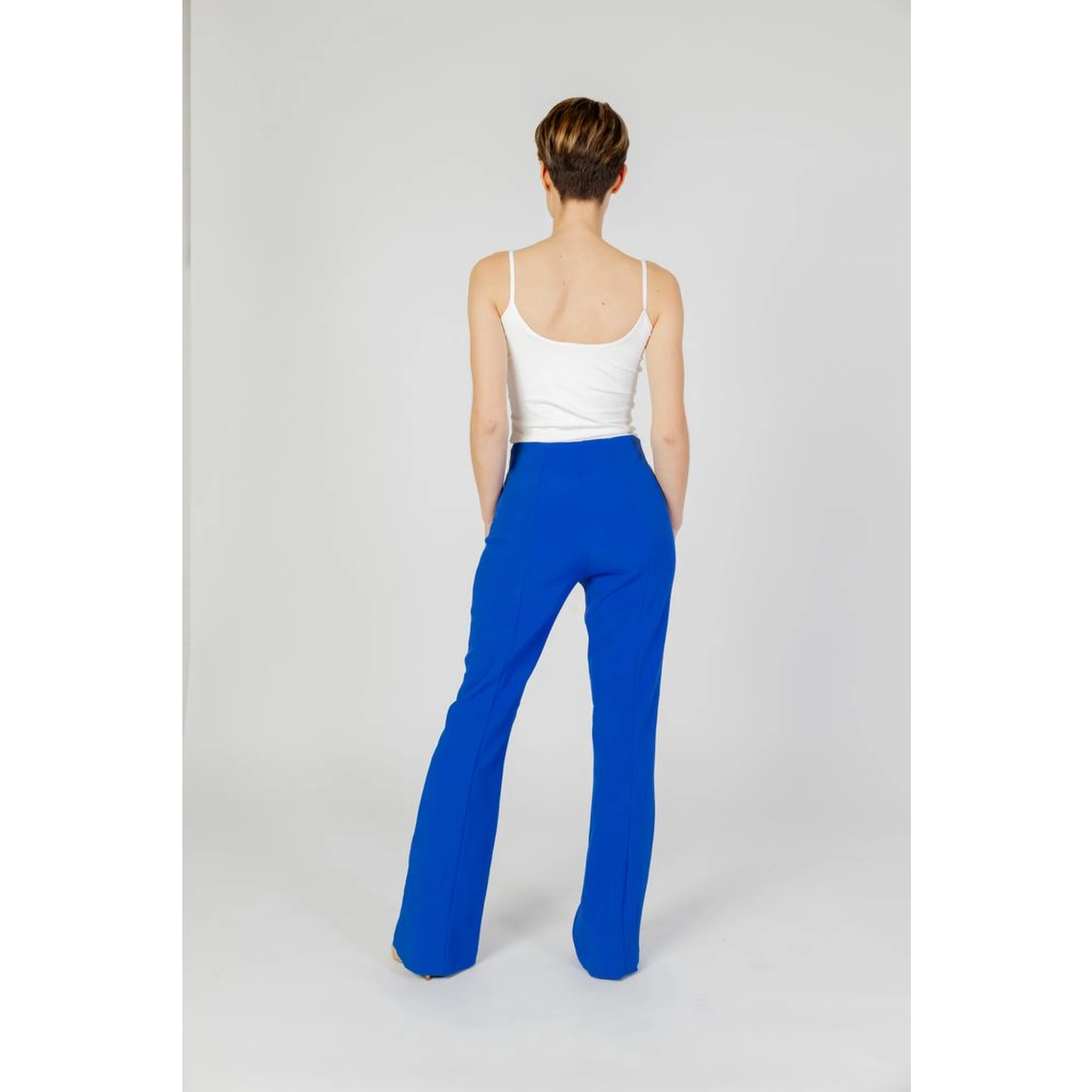 Blue Recycled Polyester Flared Pants