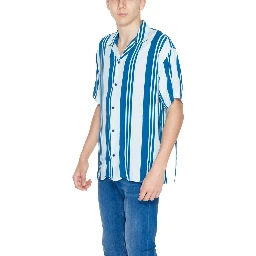 Blue Viscose Shortsleeve Shirt