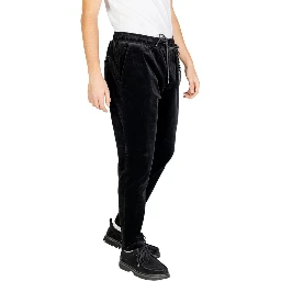 Black Cotton Casual Pants