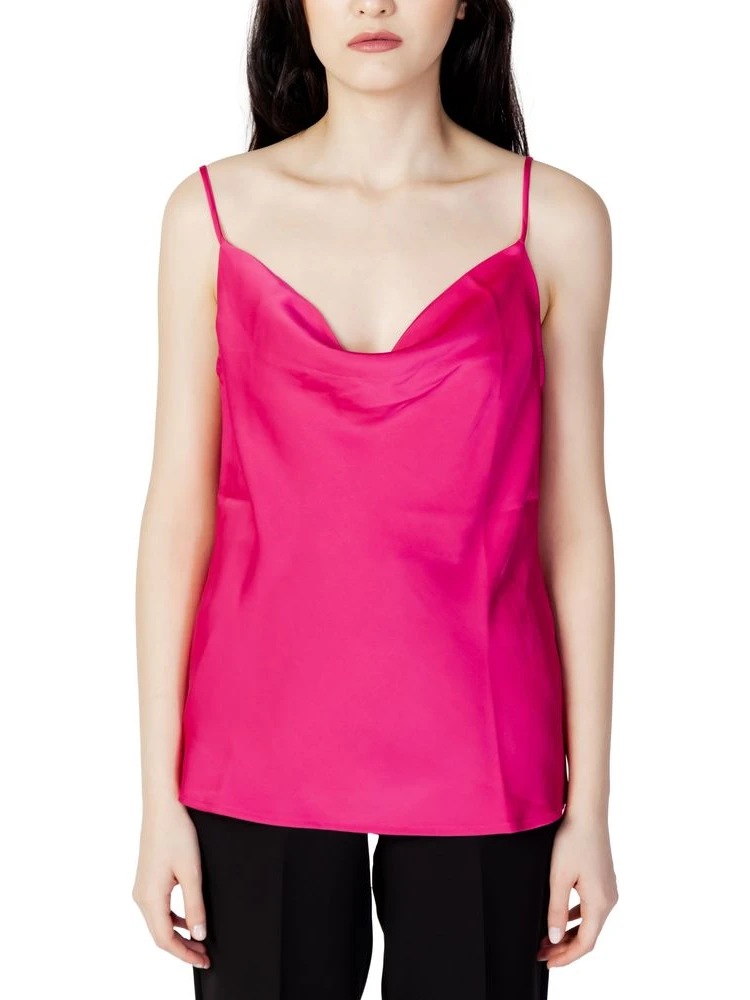 Pink Polyester Tank Tops