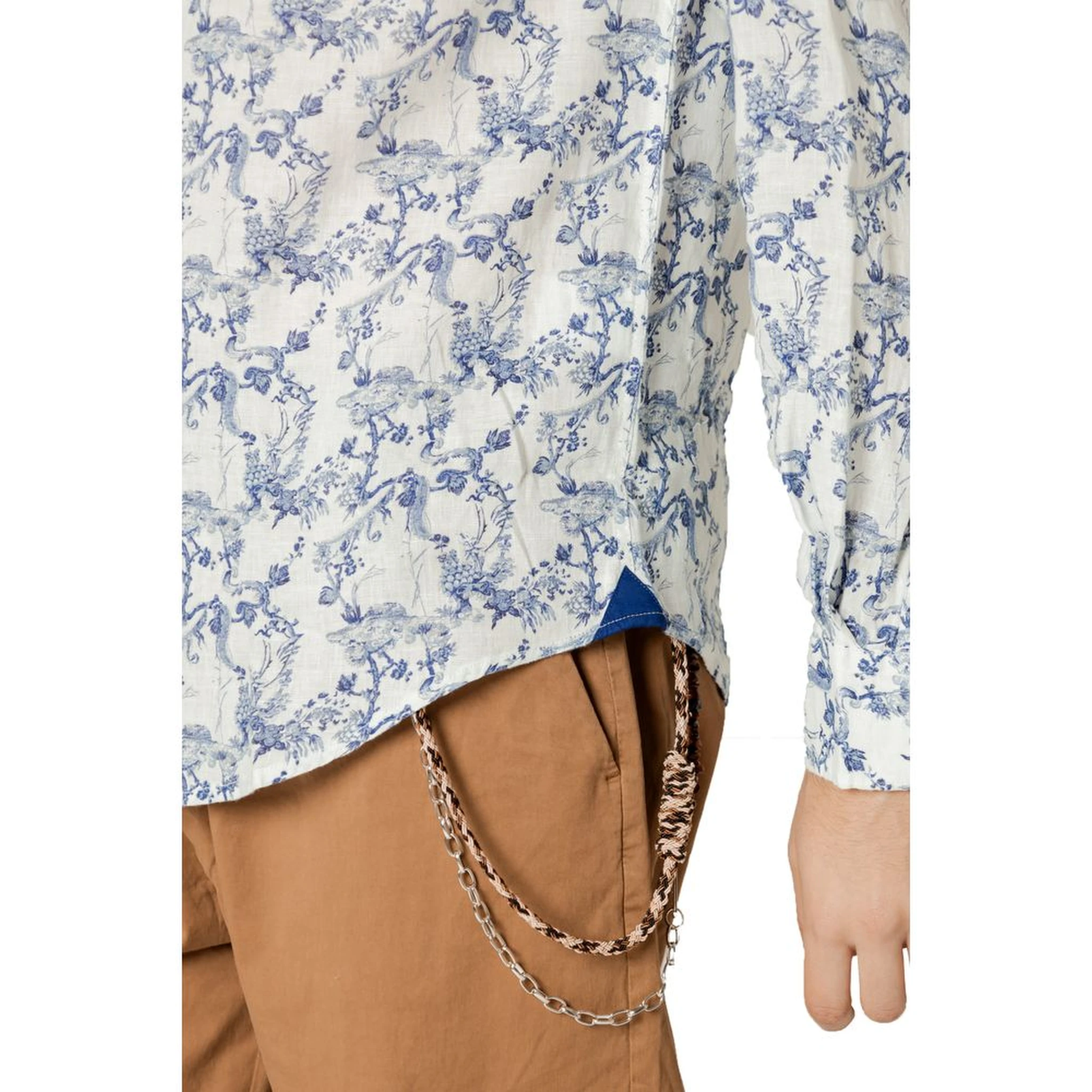 Blue Linen Pattern Shirt