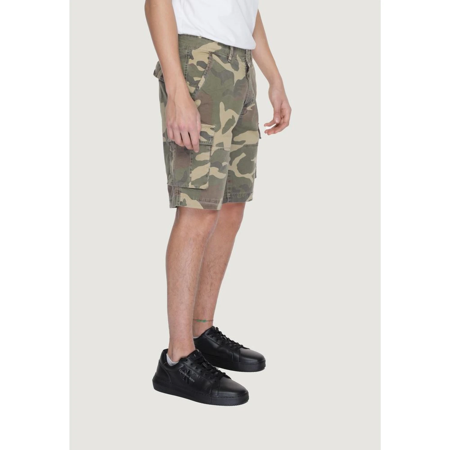 Beige Cotton Bermuda Shorts