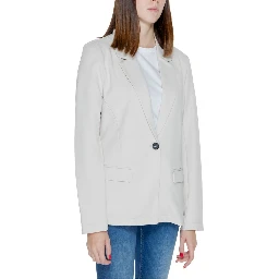 Beige Polyester Blazer