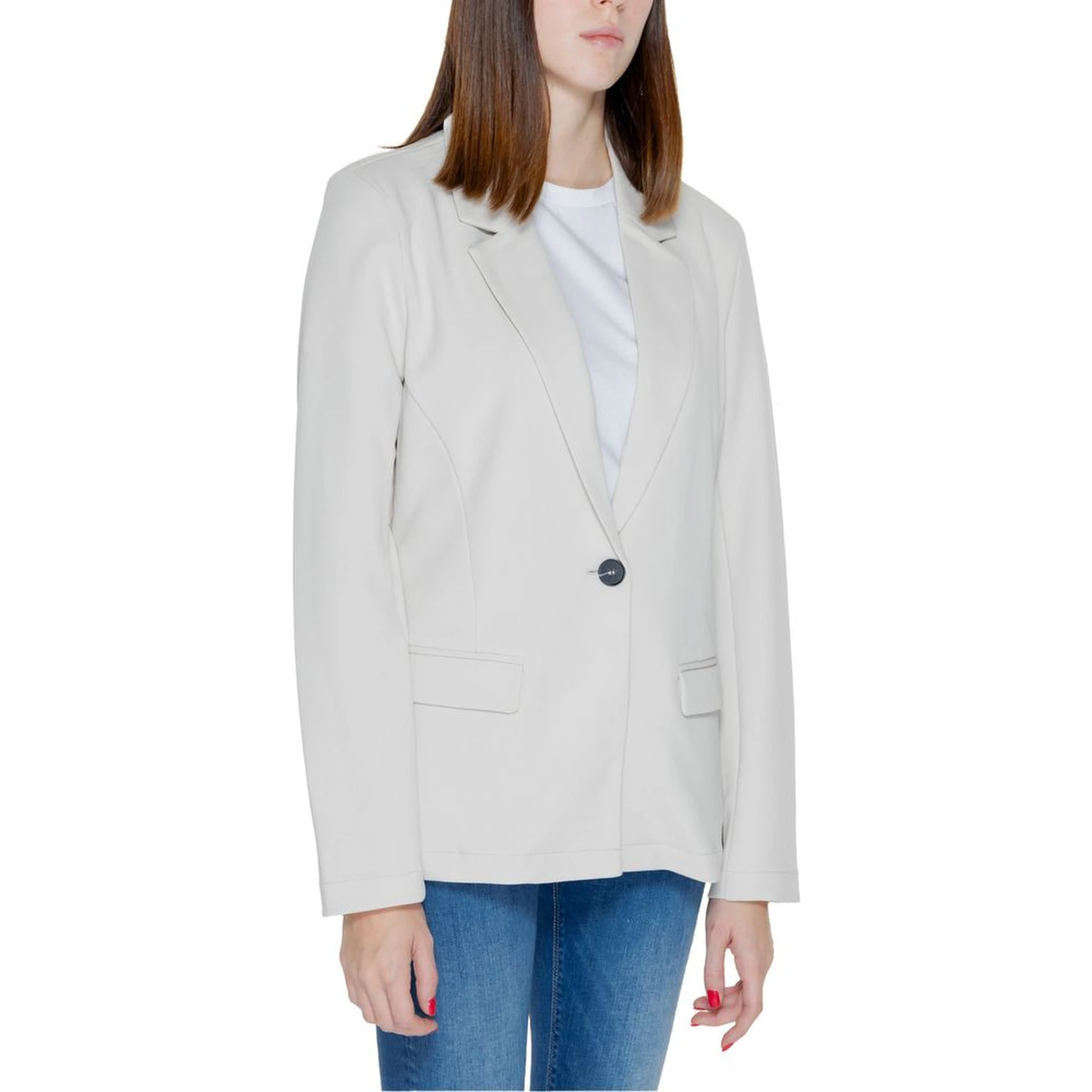 Beige Polyester Blazer