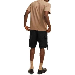 Black Cotton Bermuda Shorts
