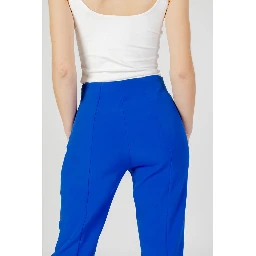 Blue Recycled Polyester Flared Pants