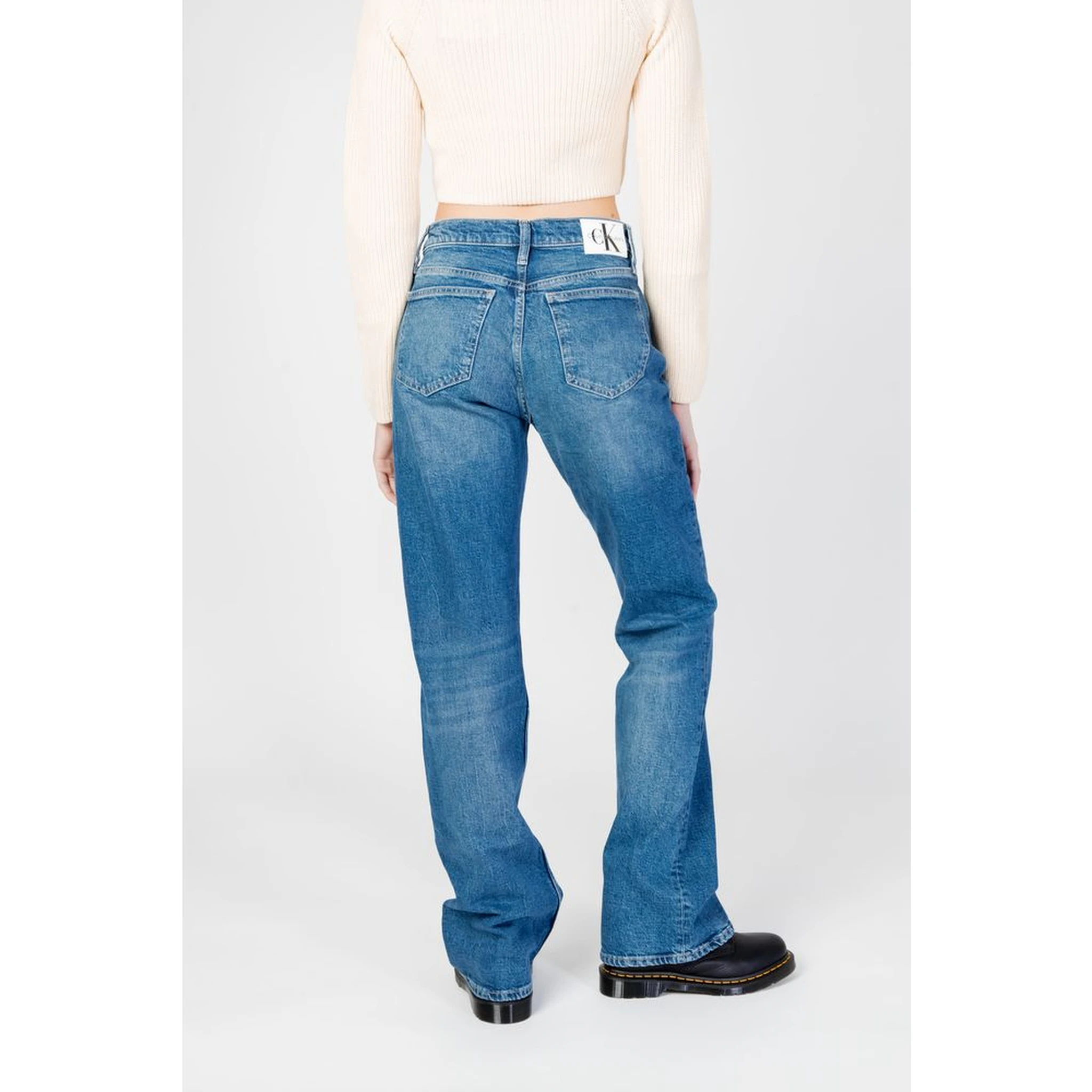 Blue Cotton Mom Jeans
