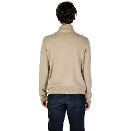 Beige Cotton Turtleneck