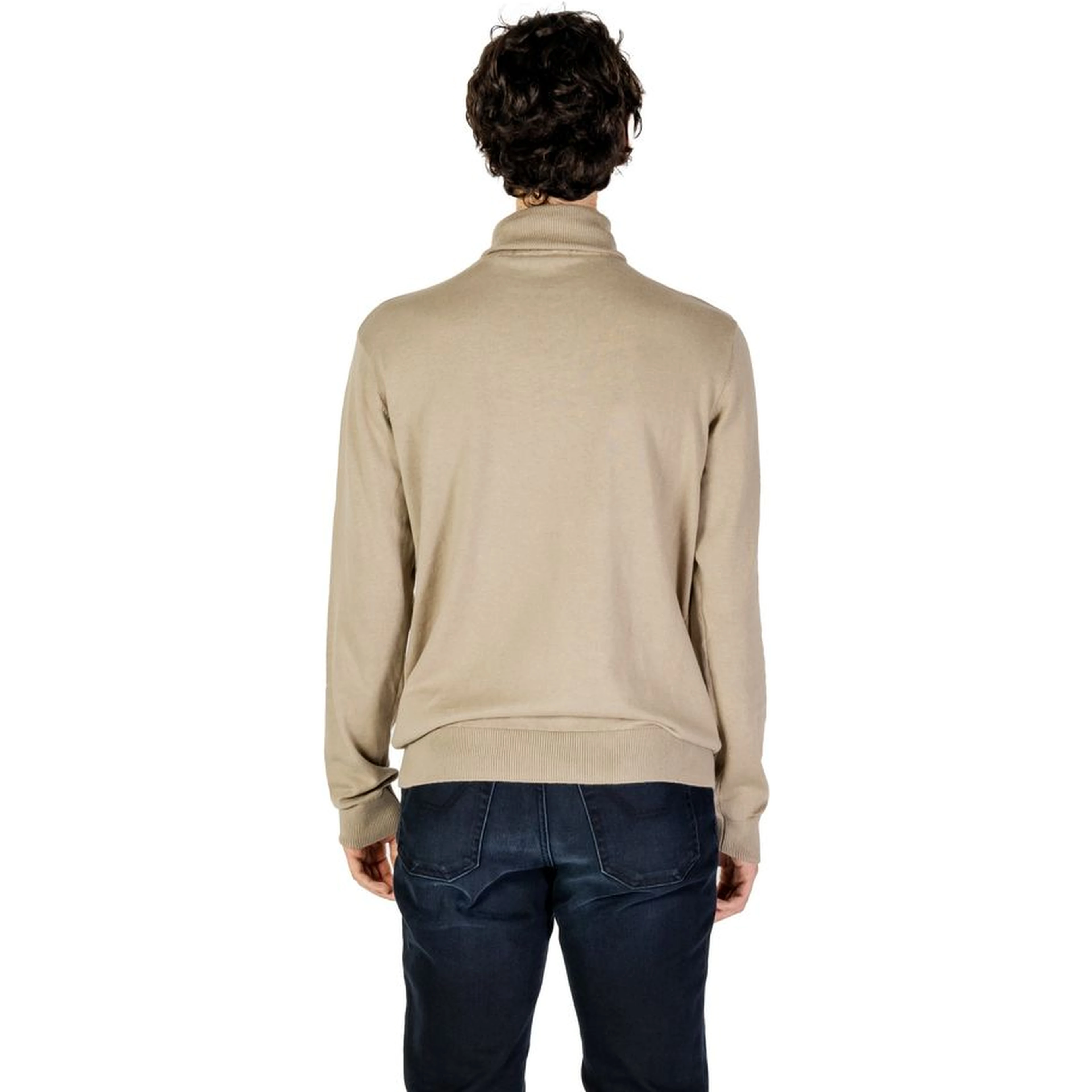 Beige Cotton Turtleneck