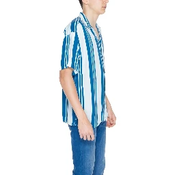 Blue Viscose Shortsleeve Shirt