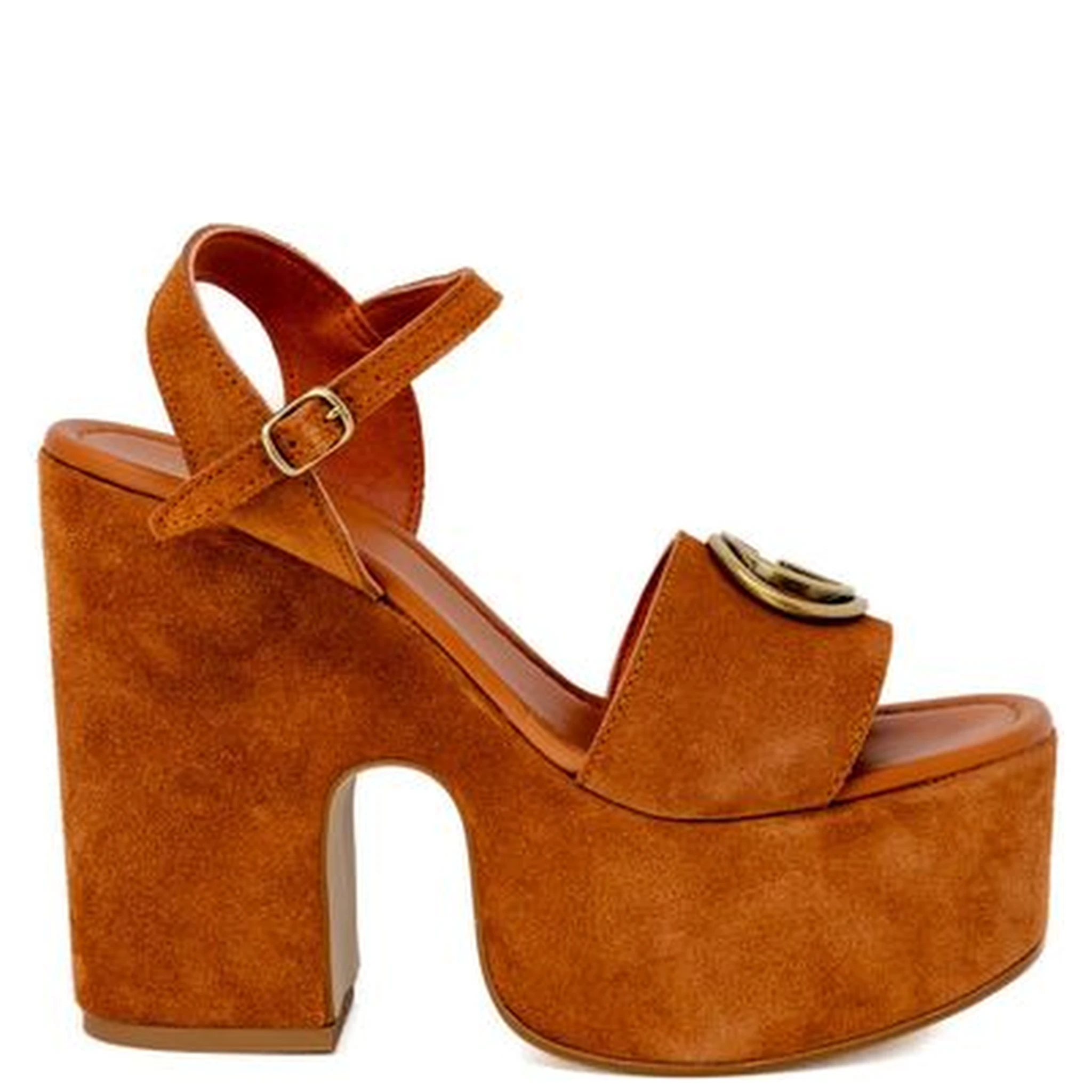Brown Suede Leather High Heel Pumps