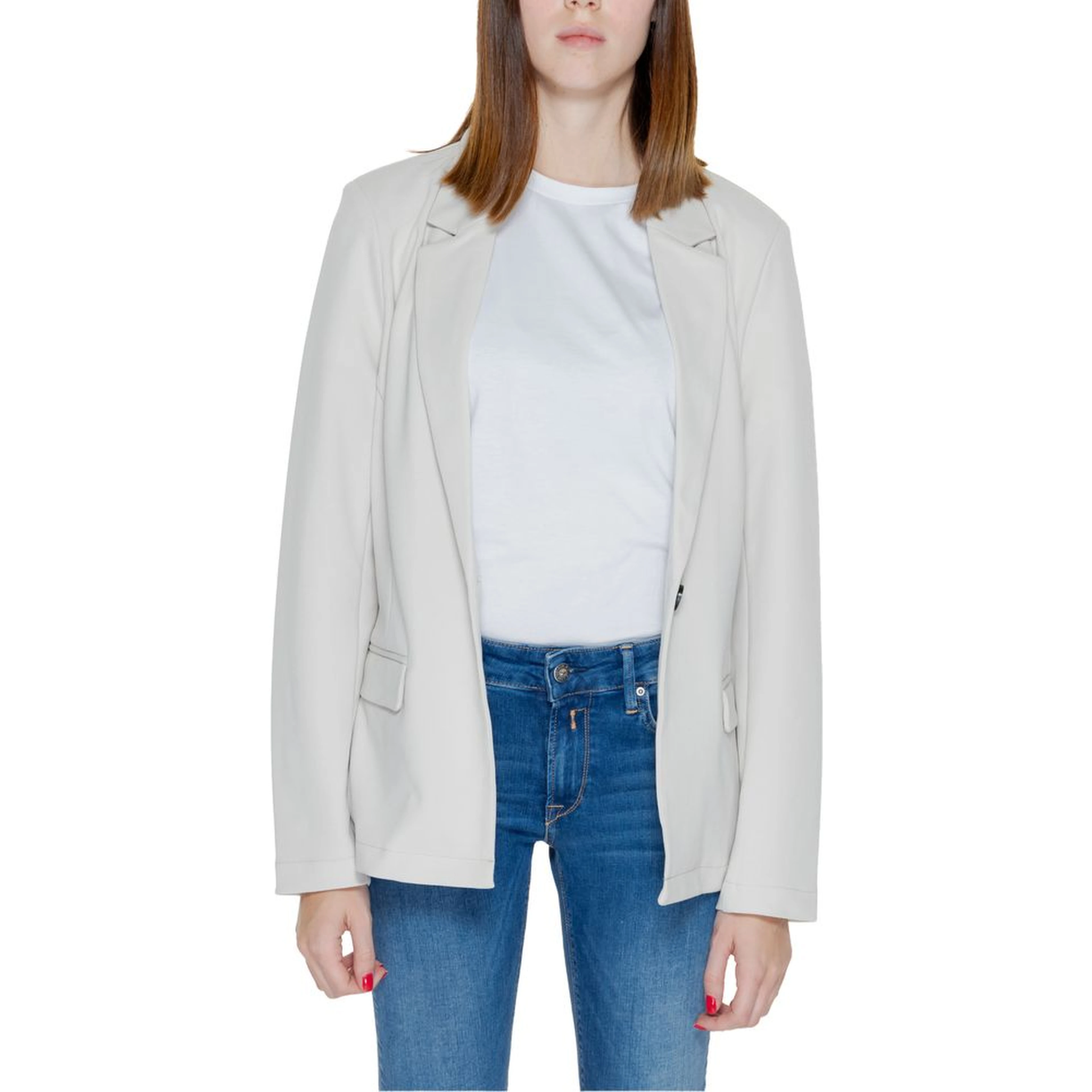 Beige Polyester Blazer