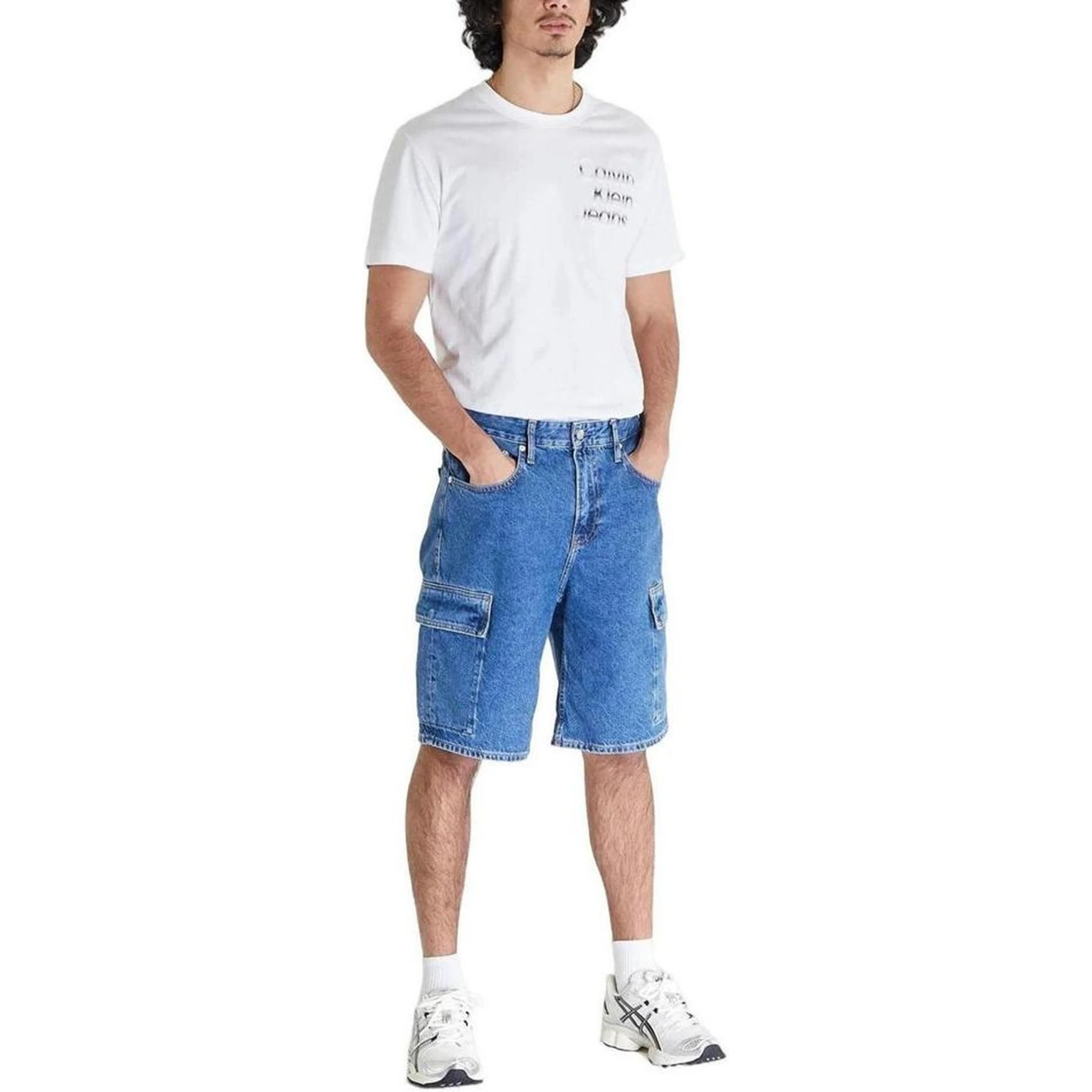 Blue Cotton Bermuda Shorts