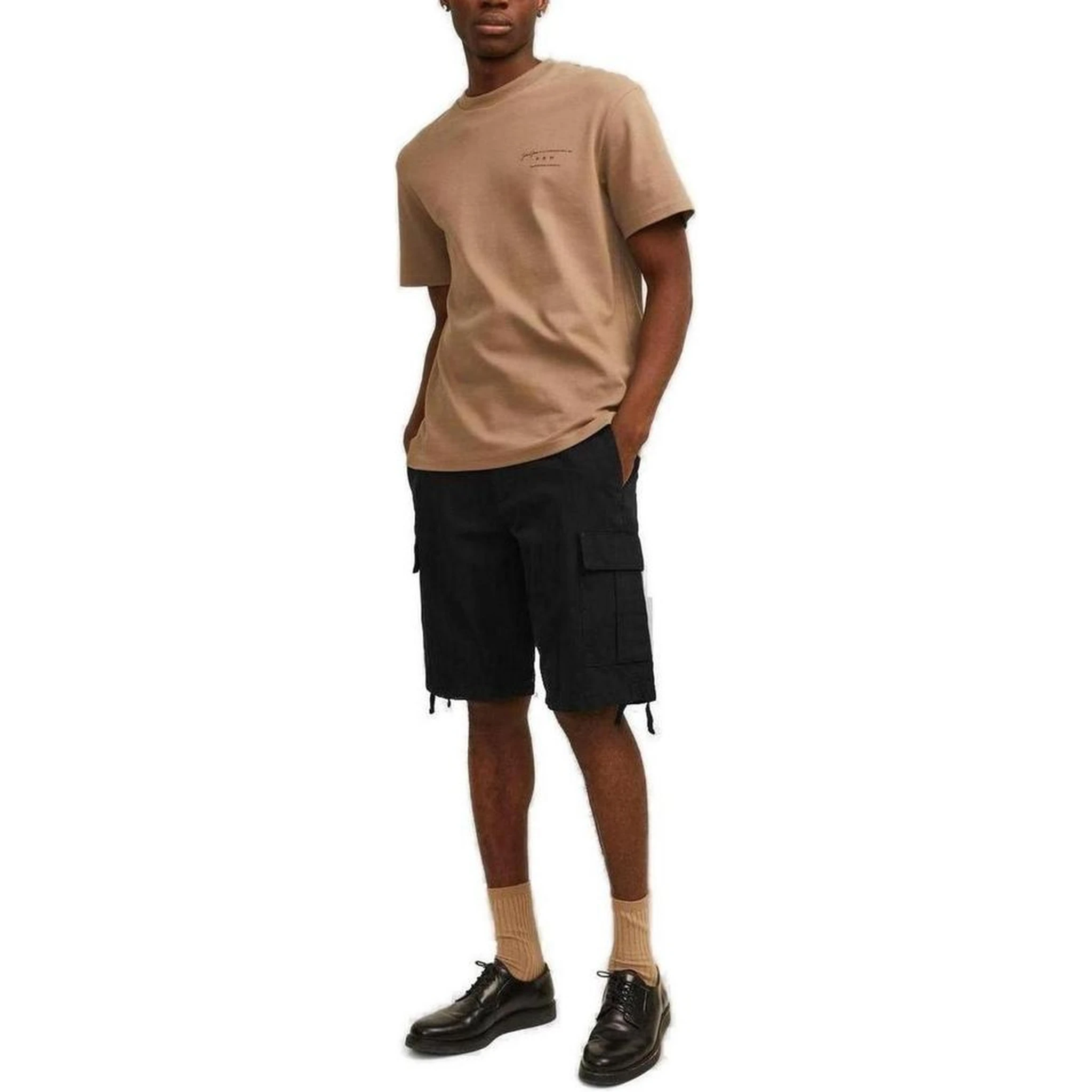 Black Cotton Bermuda Shorts