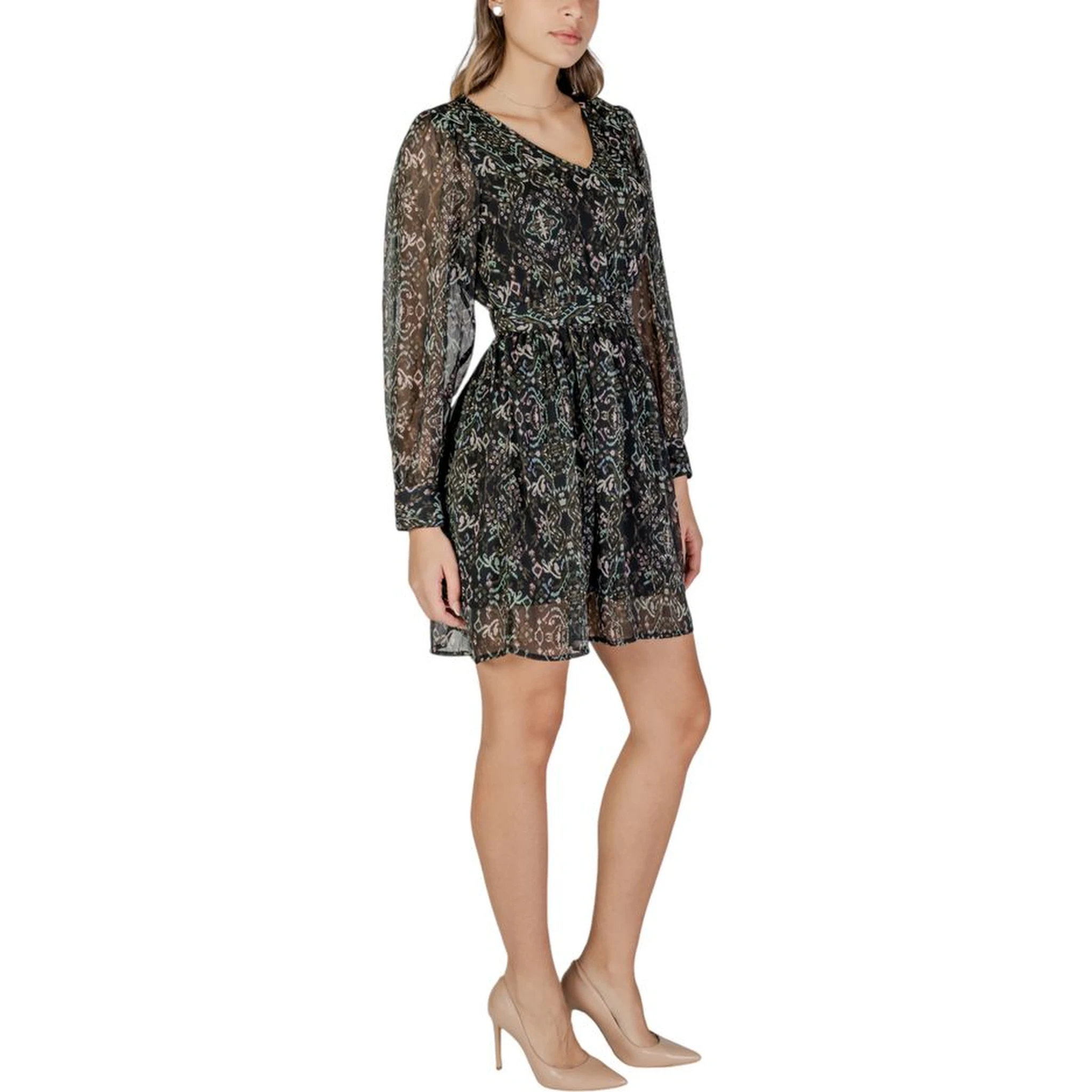 Black Recycled Polyester Short Dress