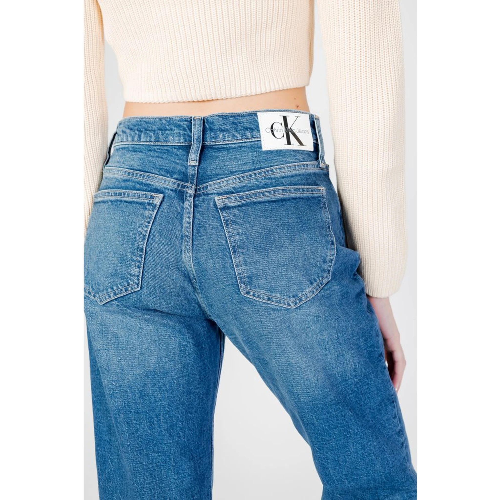 Blue Cotton Mom Jeans