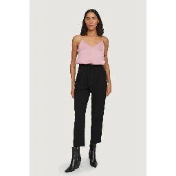 Black Viscose Cropped Pants