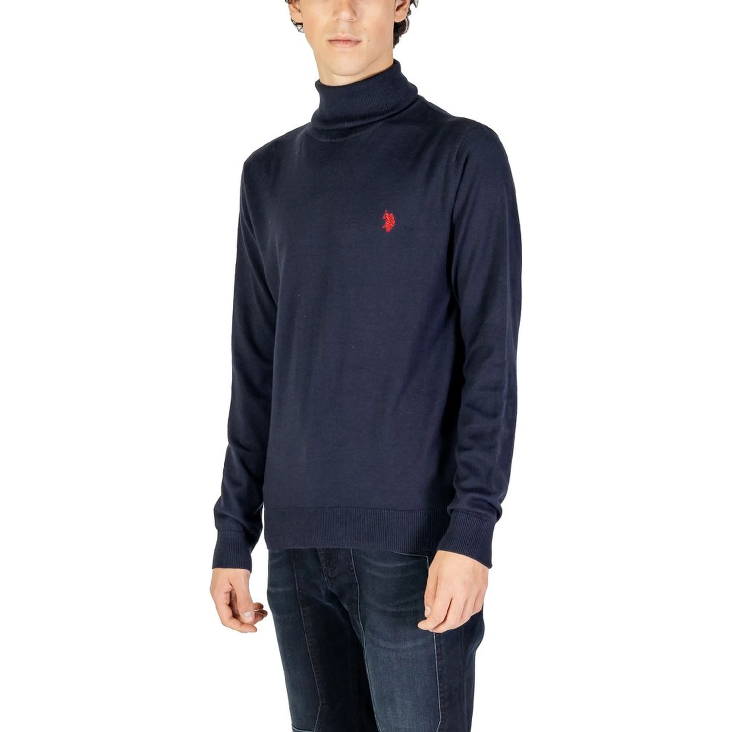 Blue Cotton Turtleneck