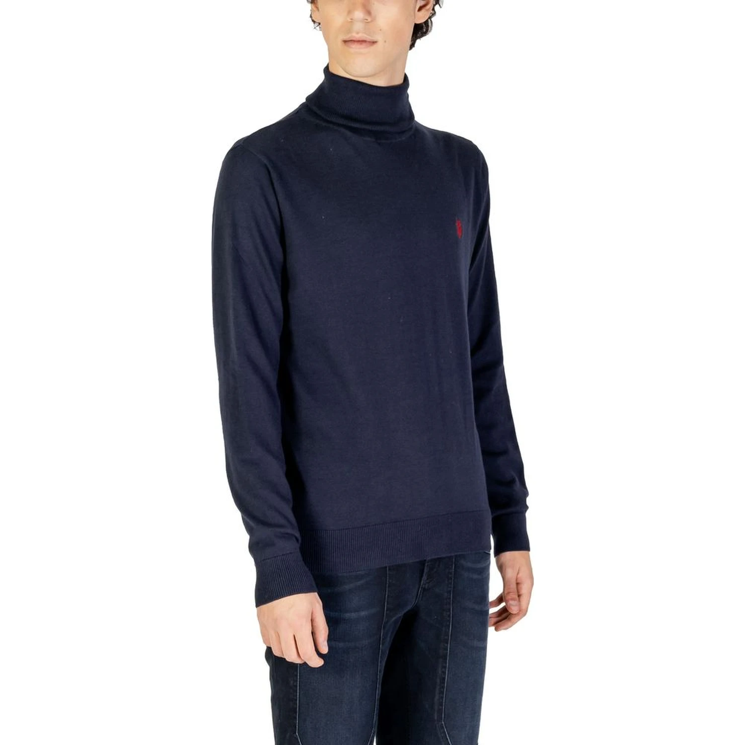 Blue Cotton Turtleneck