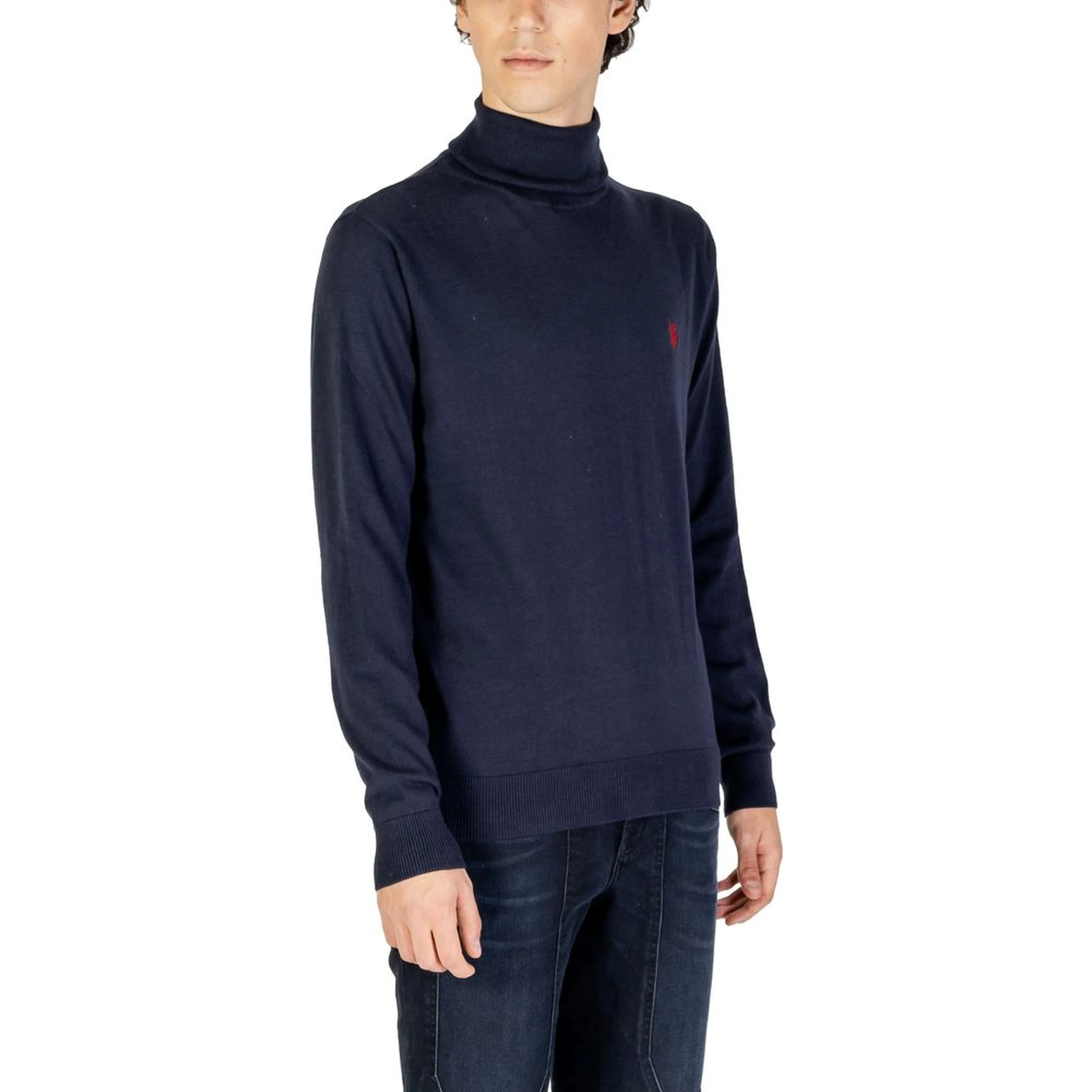Blue Cotton Turtleneck