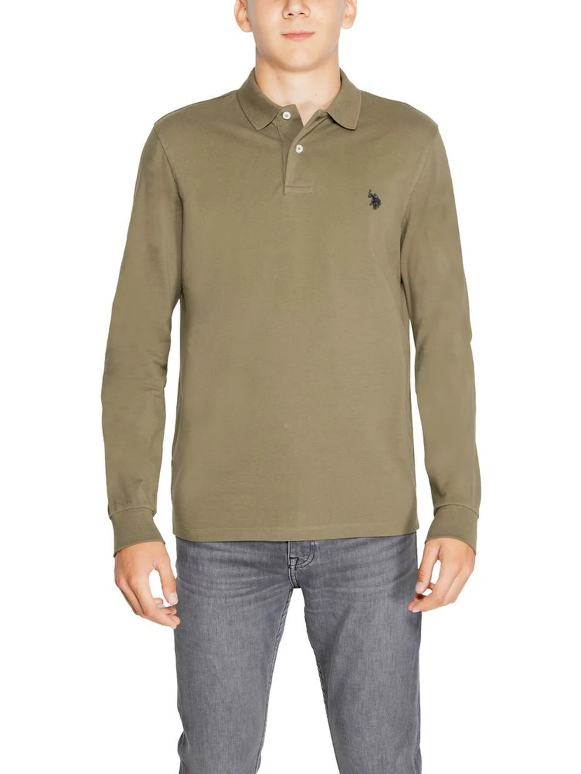 Green Cotton Long Sleeve T-Shirt