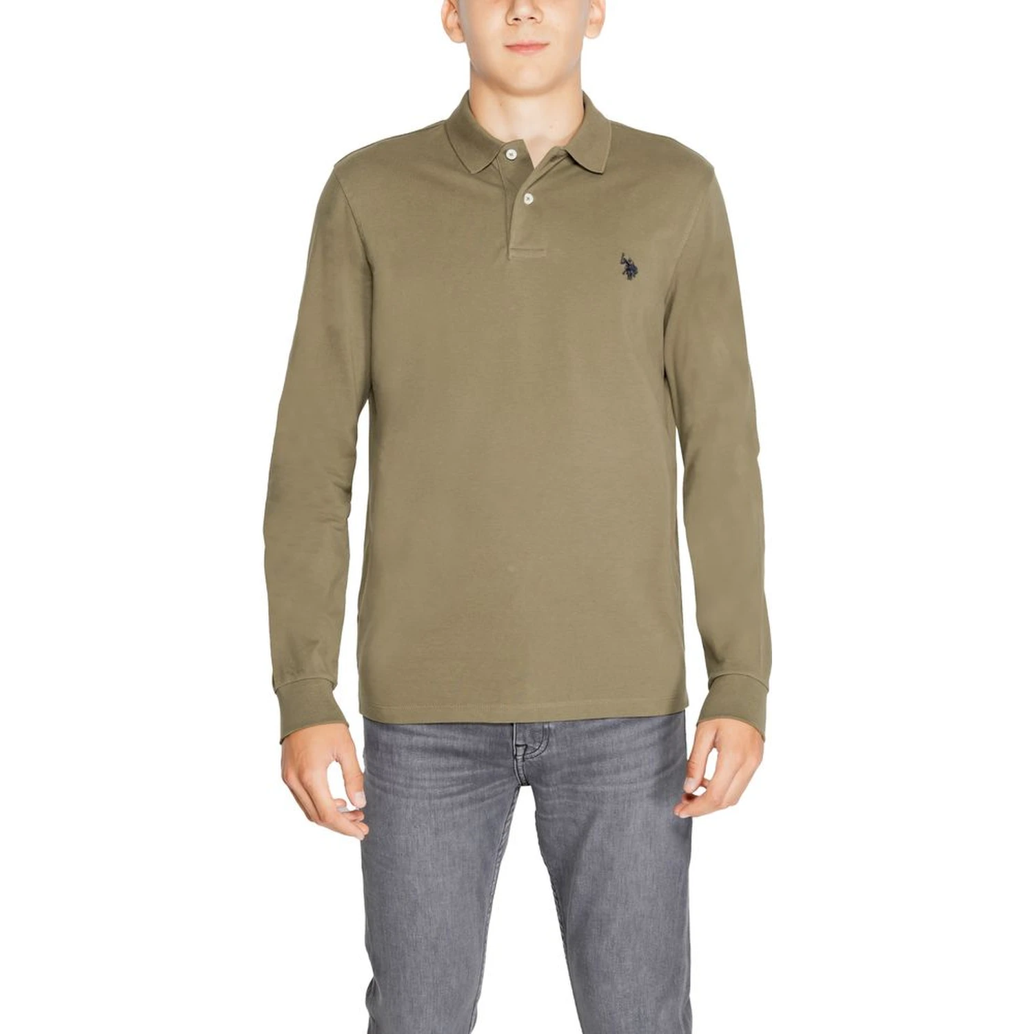 Green Cotton Long Sleeve T-Shirt