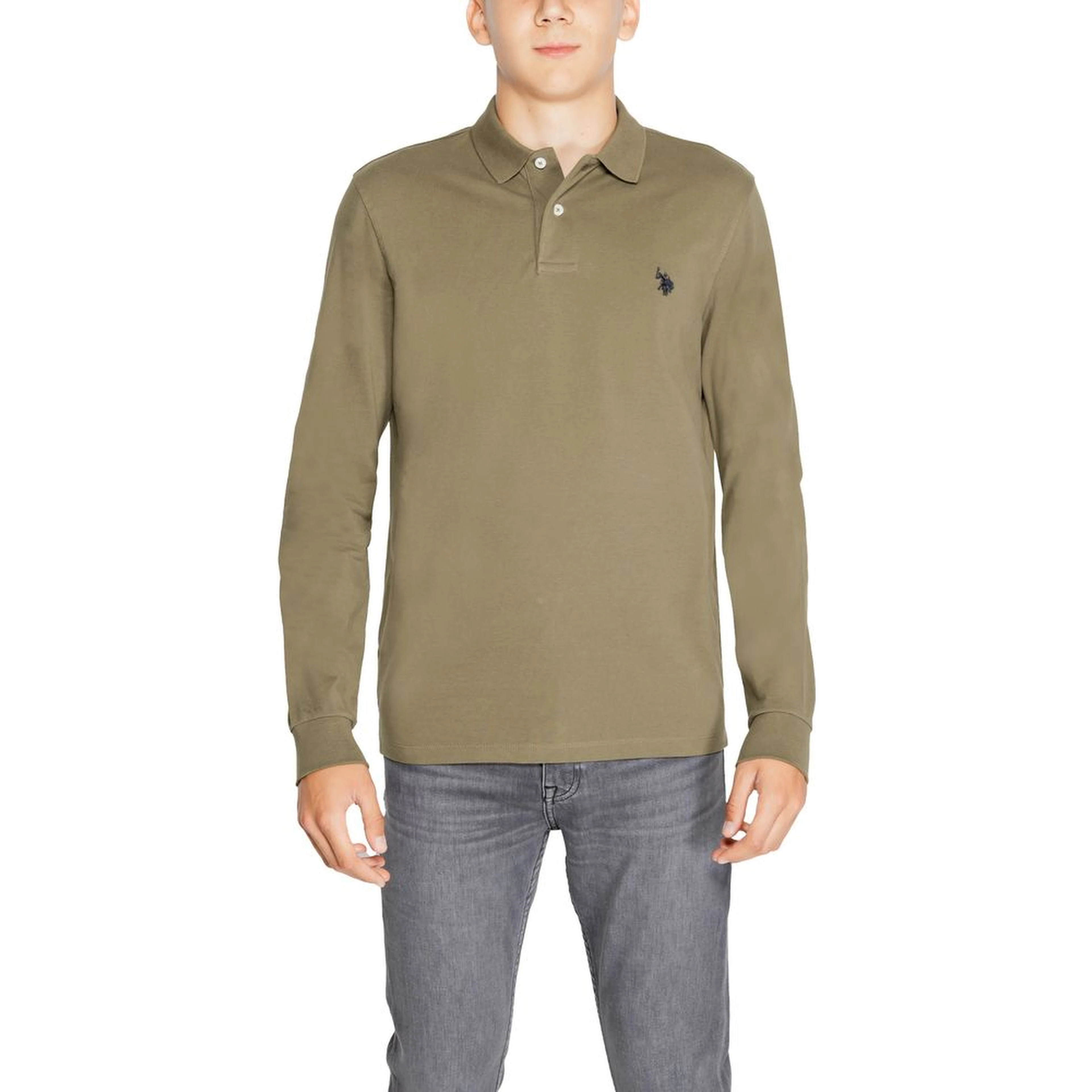 Green Cotton Long Sleeve T-Shirt