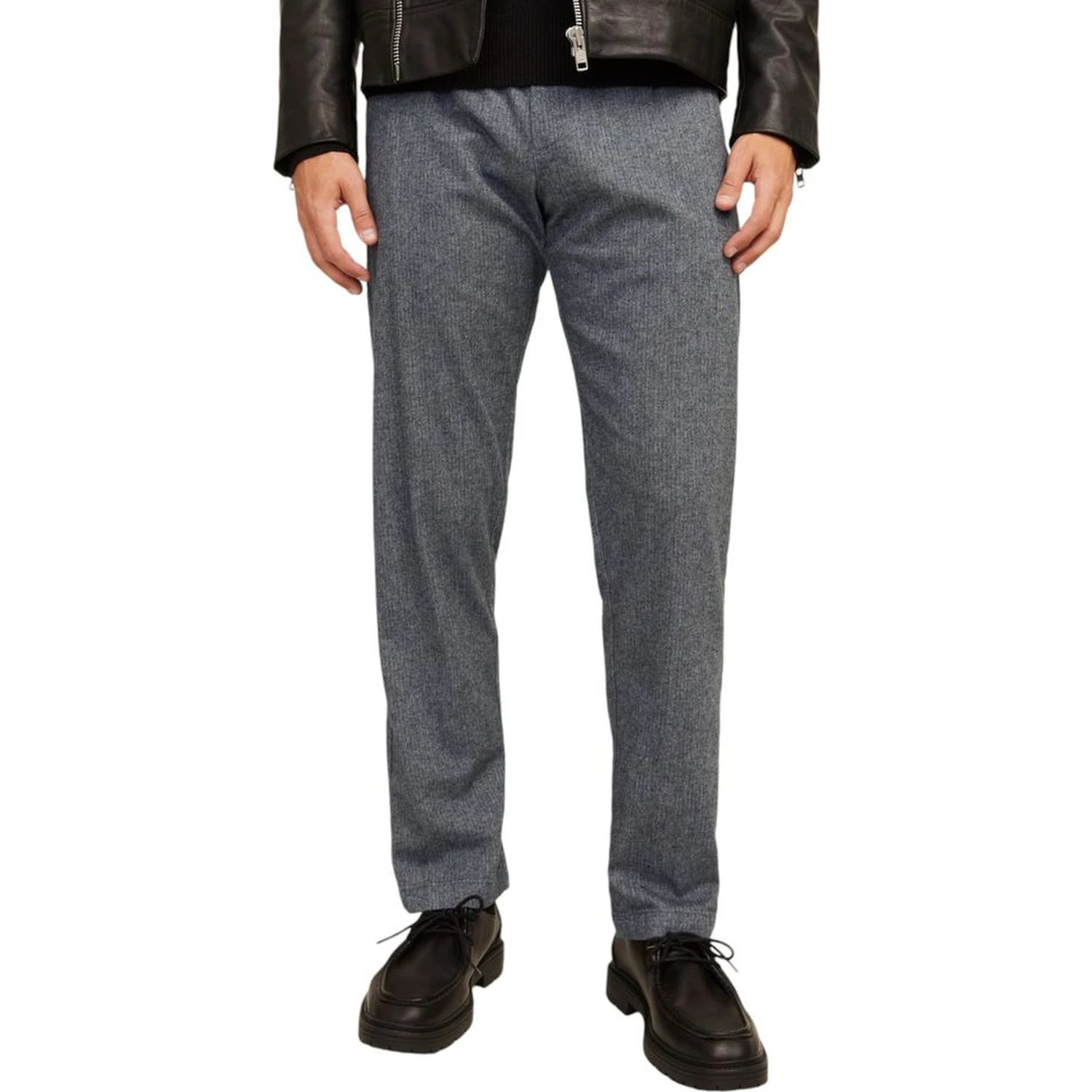 Gray Cotton Casual Pants
