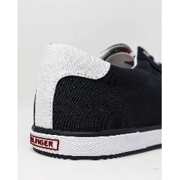Blue Cotton Low Top Sneakers