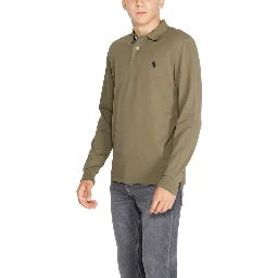 Green Cotton Long Sleeve T-Shirt