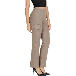 Beige Viscose Cargo Pants
