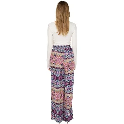 Multicolor Recycled Polyester Casual Pants