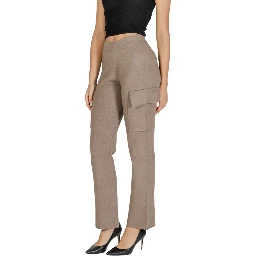 Beige Viscose Cargo Pants